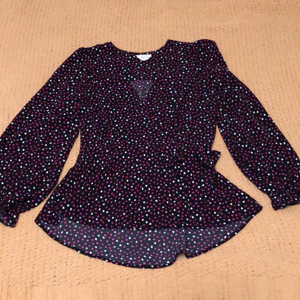 Heart Wrap style peplum blouse
